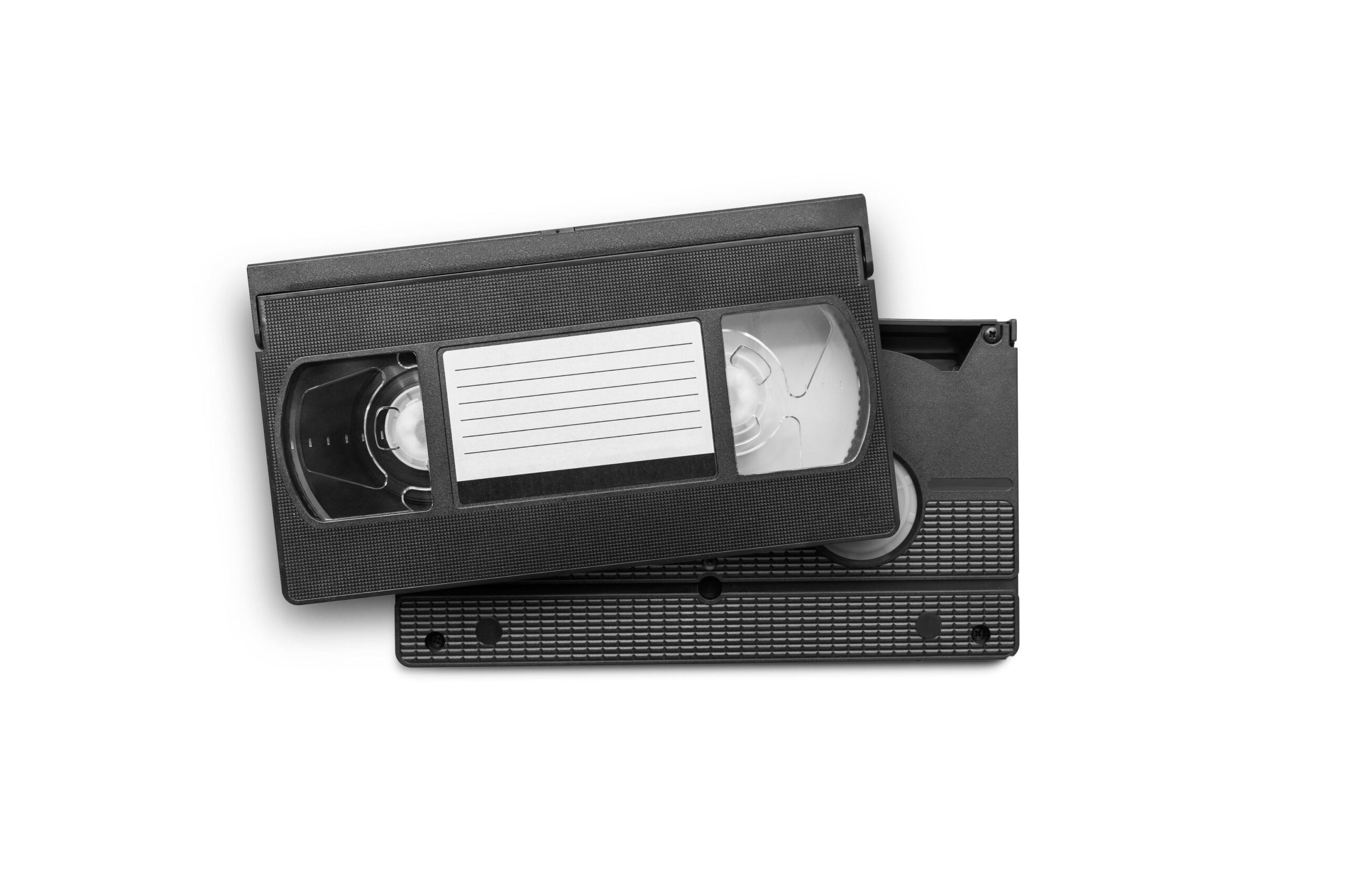 large-picture-of-an-old-video-cassette-tape-on-white-background